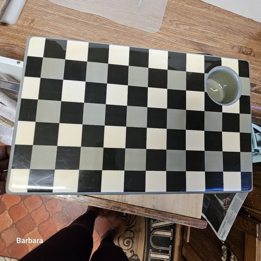RoomItUp Acrylic Checkerboard Beanbag Bed Tray